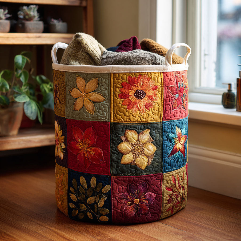 Meadow Trail Quilted Laundry Basket NCU0DDK2140