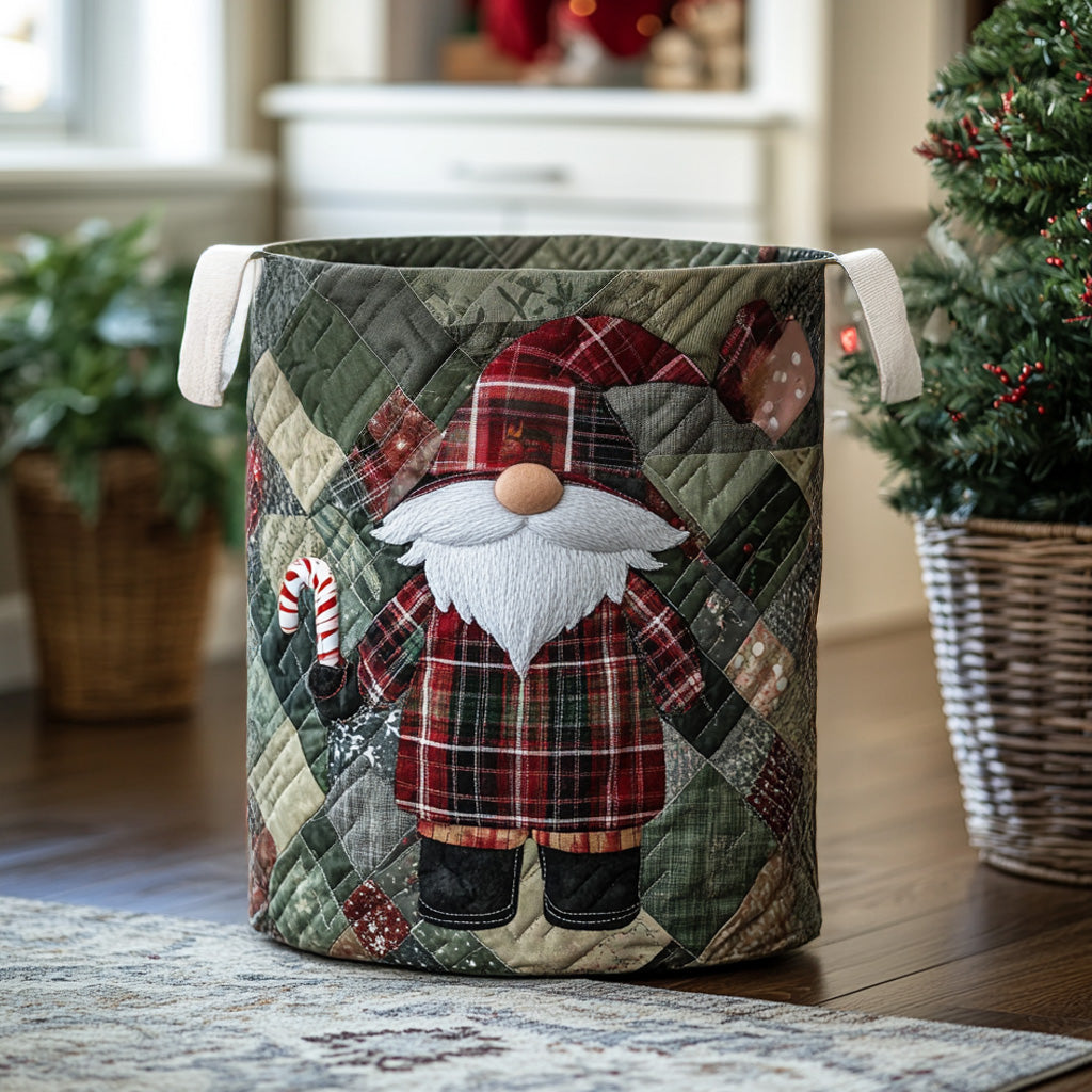 Woodland Gnome Quilted Laundry Basket NCU0DV896