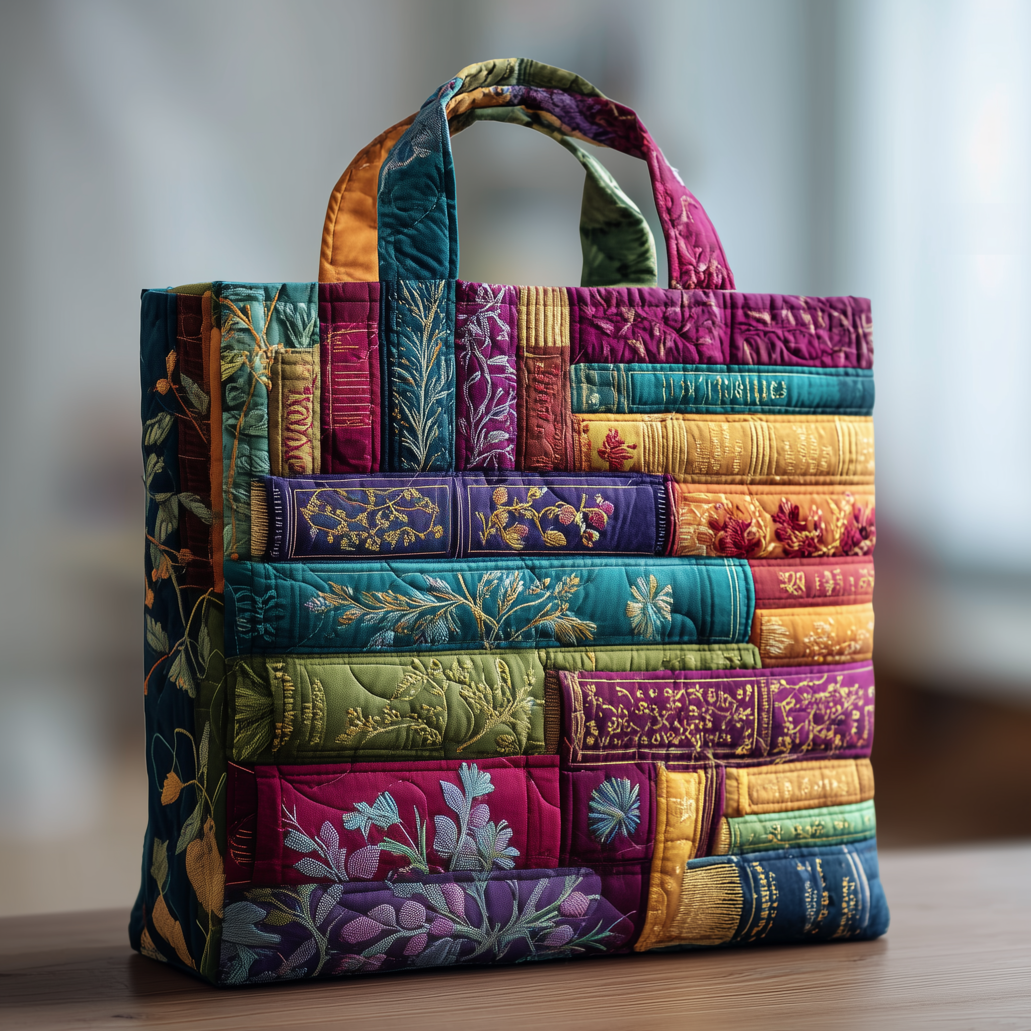 Vibrant Book Quilted Tote Bag GFTOTG32