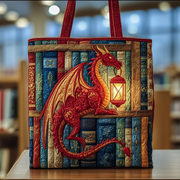 Book And Dragon Quilted Tote Bag GFTOTG34