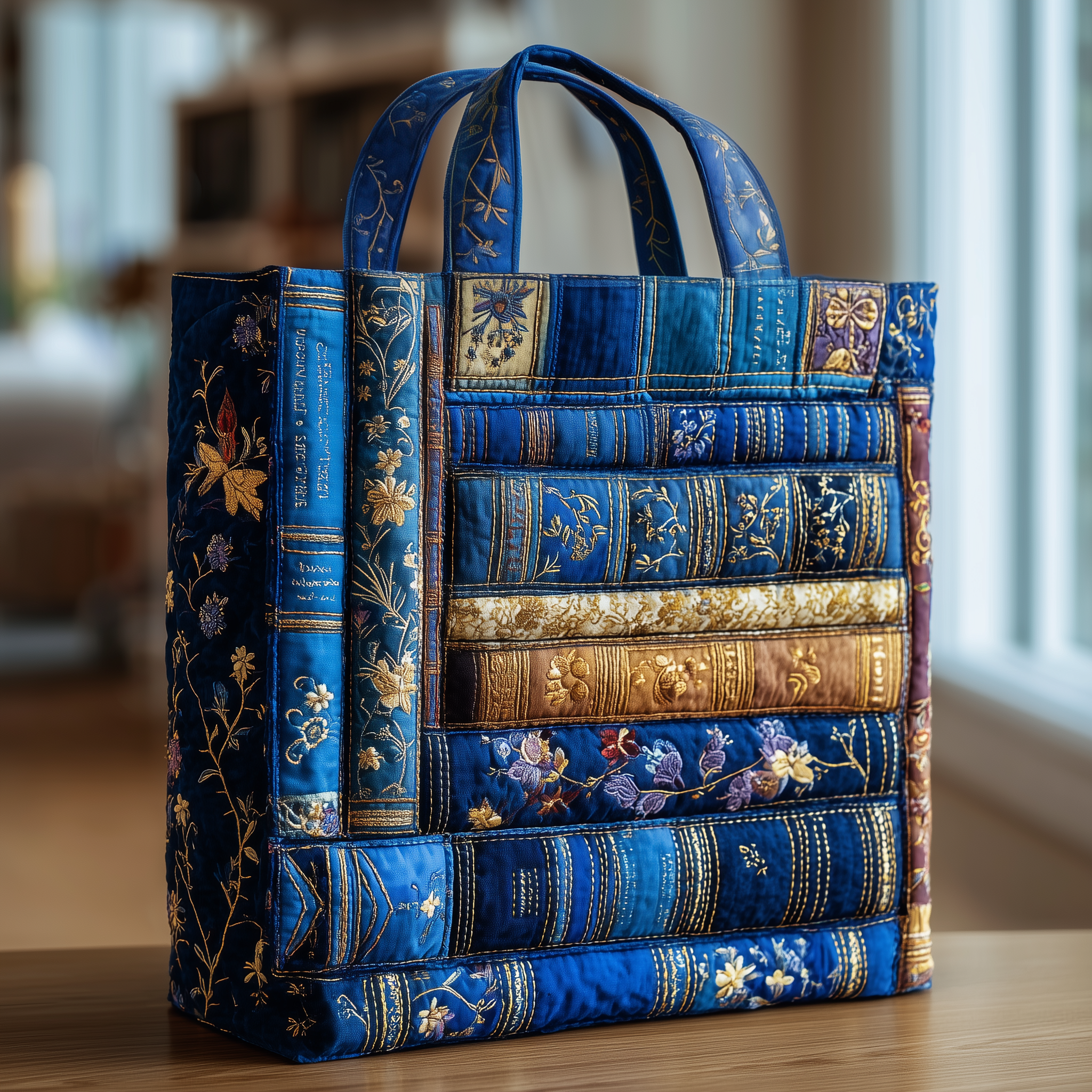 Vintage Blue Book Quilted Tote Bag GFTOTG38