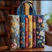 Floral Haven Book Quilted Tote Bag GFTOTG36